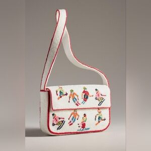 Anthropologie the Fiona beaded bag winter icon edition ski snow purse